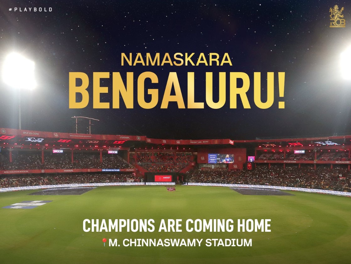 RCB to Host Five Home Games at Chinnaswamy in IPL 2026